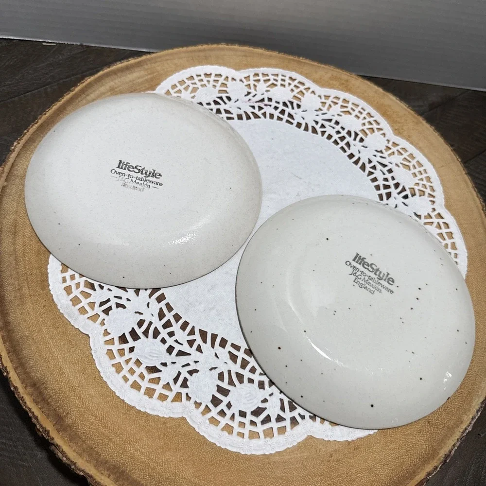 J&G Meakin Lifestyle Bread Butter Plates Set Of 2 England Speckled 6.5